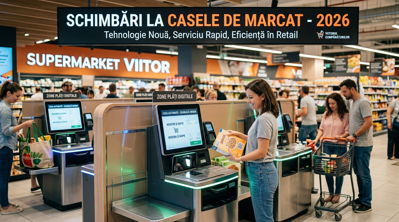 alt_text: Imagine modernă cu case de marcat avansate, simbolizând schimbări la casele de marcat 2026.